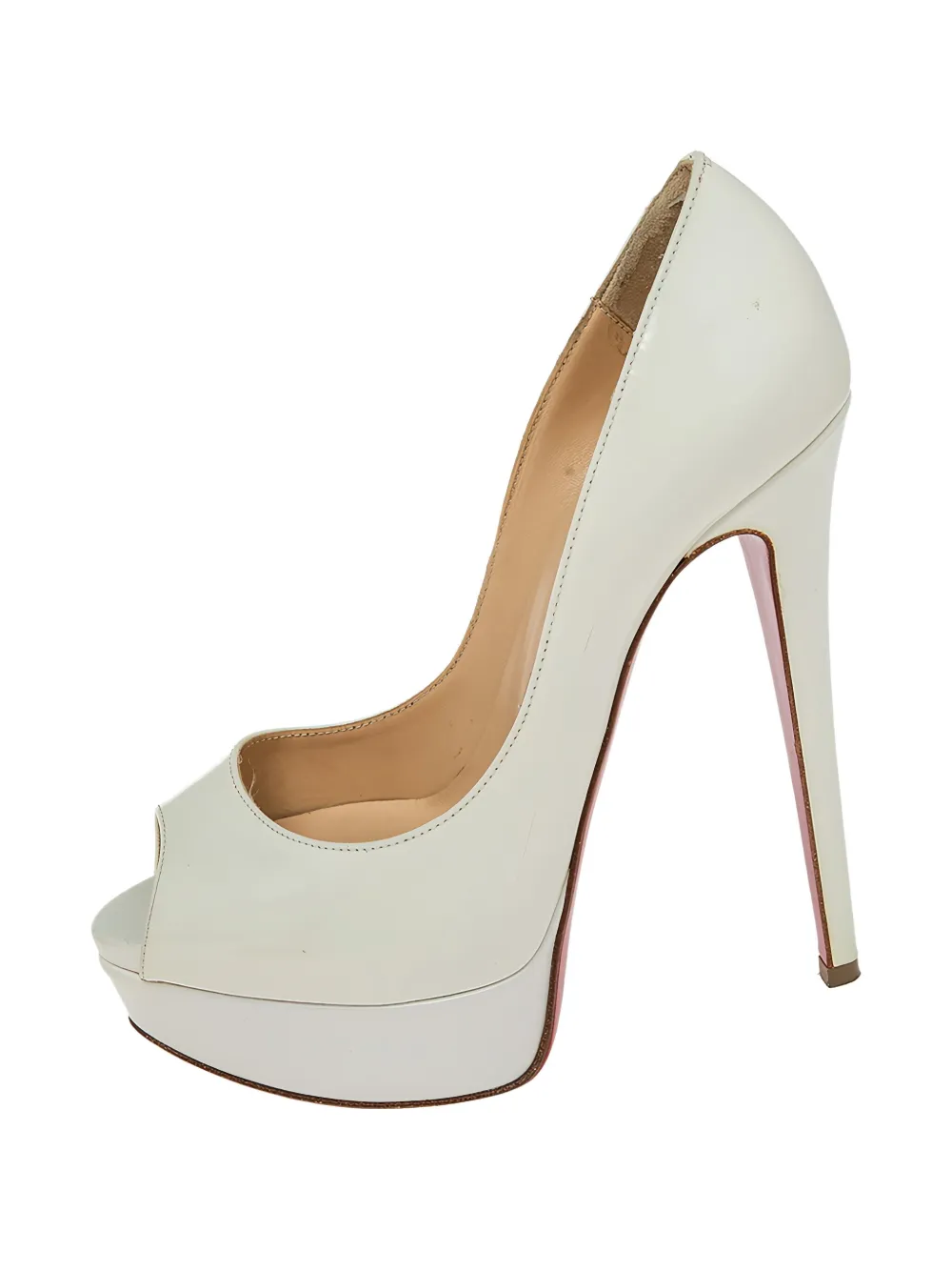 Pre-owned Christian Louboutin 140mm Lady Peep Pumps