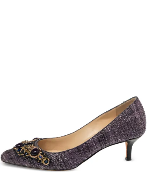 Oscar de la Renta Pre-Owned 2023 50mm raffia embellished pumps