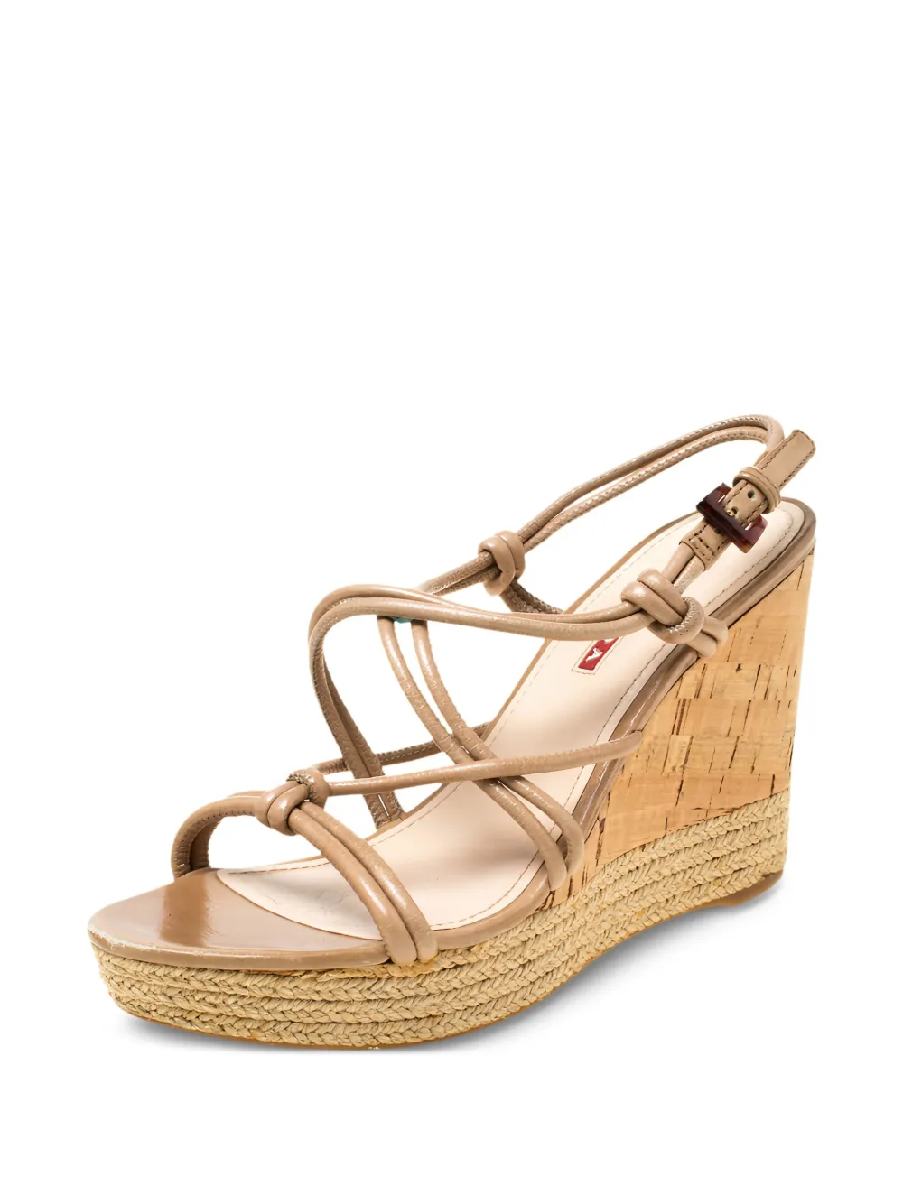 Prada Pre-Owned 100mm knotted-strap wedge sandals | Image 2