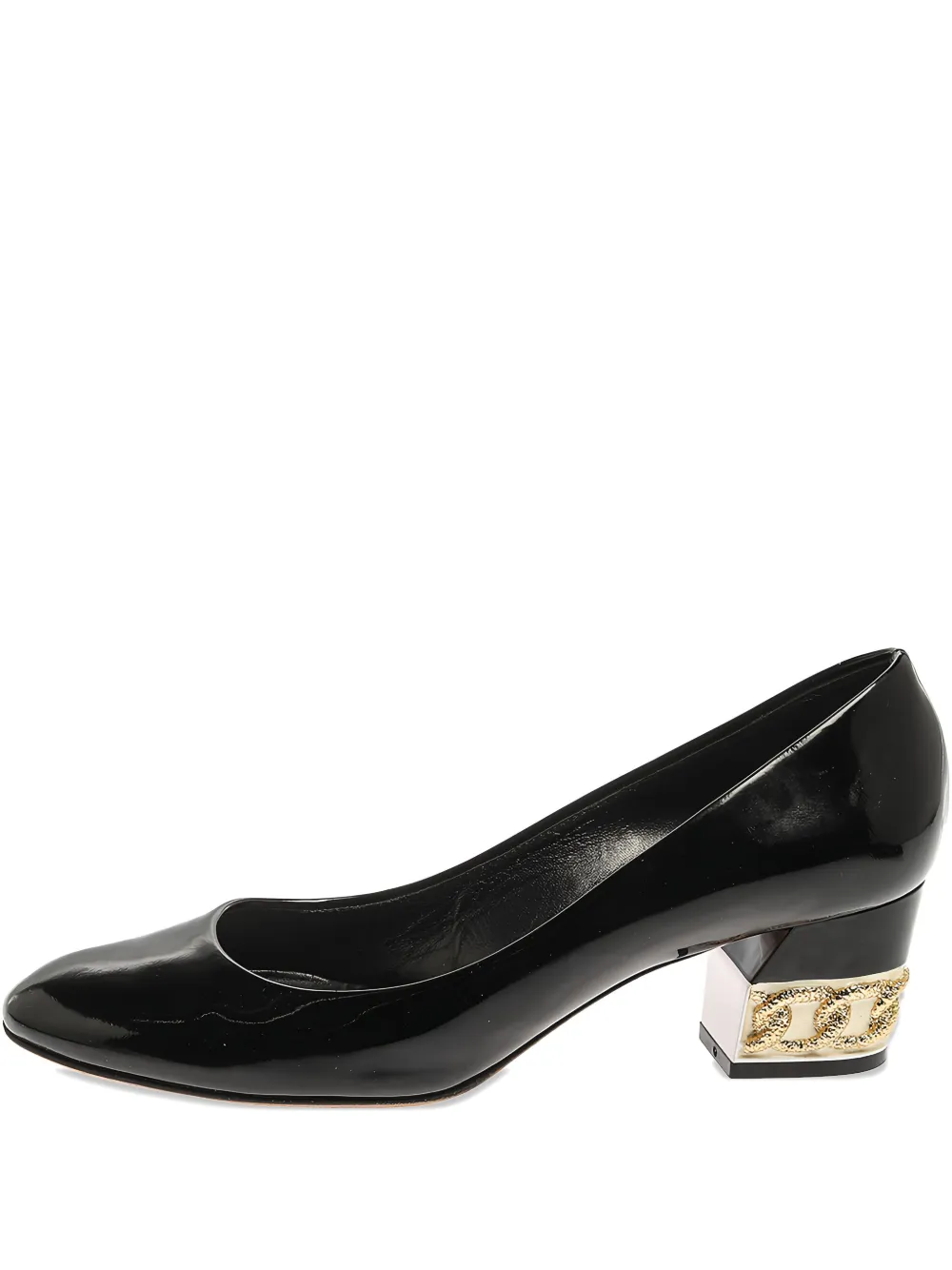 Pre-owned Casadei Vintage 50mm Patent Leather Chain Heel Pumps