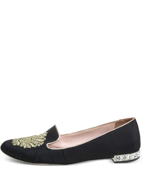 Miu Miu Pre-Owned embroidered loafers