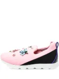 Dolce & Gabbana Pre-Owned floral-embellished slip-on sneakers - Pink