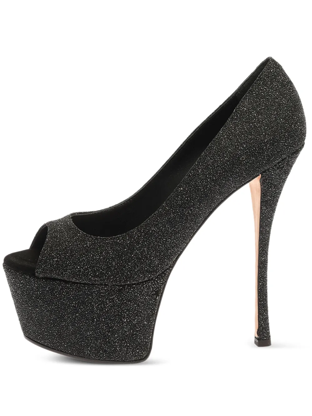 160mm glittered platform pumps