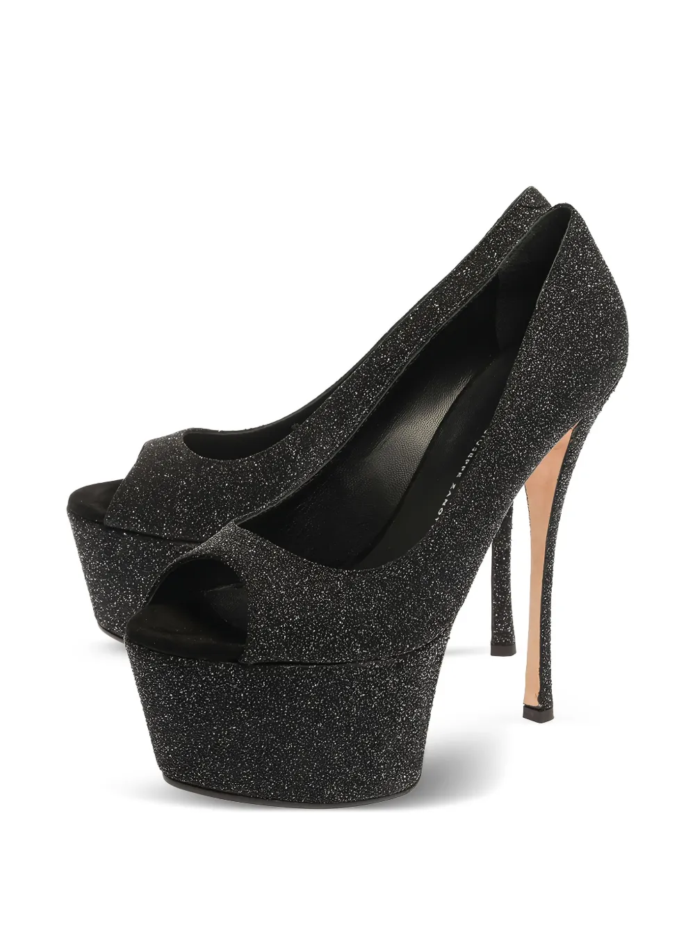 Giuseppe Zanotti Vintage 160 mm pumps met plateauzool en glitters - Zwart