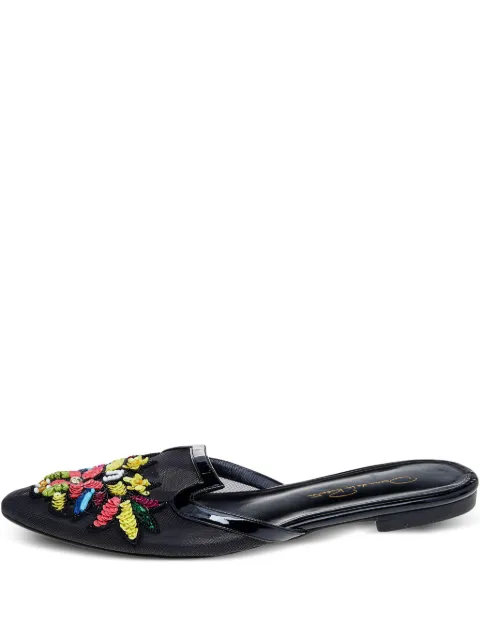 Oscar de la Renta Pre-Owned embroidered flat mules