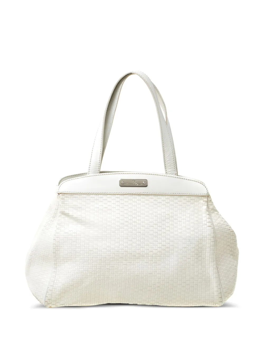 Aigner Vintage Pre-owned Tote Bag mit gewebter Struktur | Weiß | Image 1