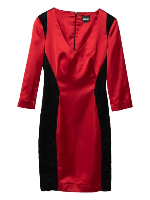 Just Cavalli Vintage satin panelled dress