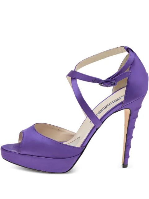 Brian Atwood 125mm open-toe satin platform sandals