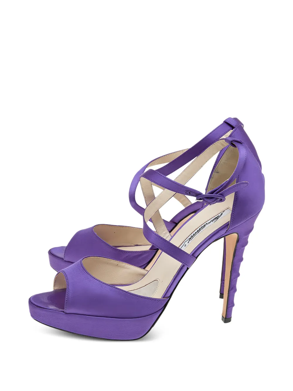 Brian Atwood 125mm open-toe satin platform sandals | Image 2