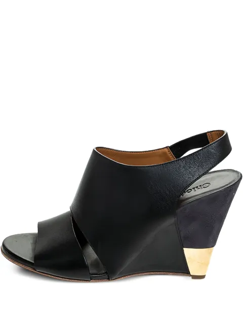 Chloé Pre-Owned 105mm Eliza wedged-heel slingback sandals
