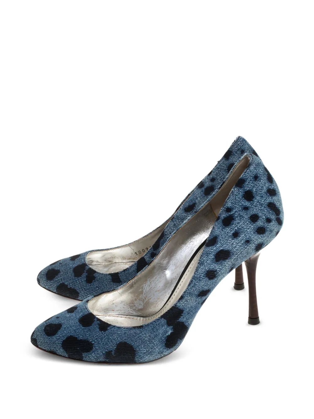 Dolce & Gabbana Pre-Owned 90mm denim leopard-print pumps | Image 2