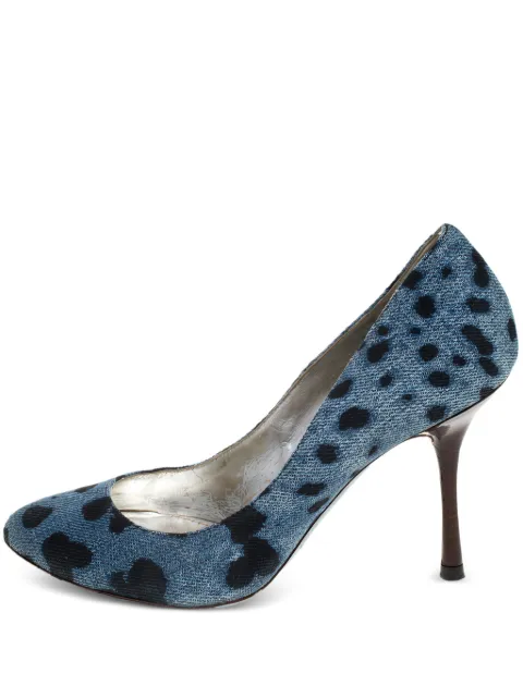 Dolce & Gabbana Pre-Owned 90mm denim leopard-print pumps