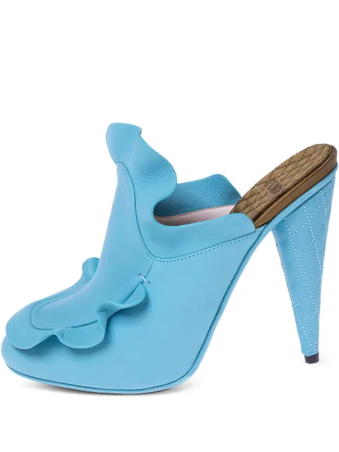 Fendi Pre-Owned 130mm ruffled mules