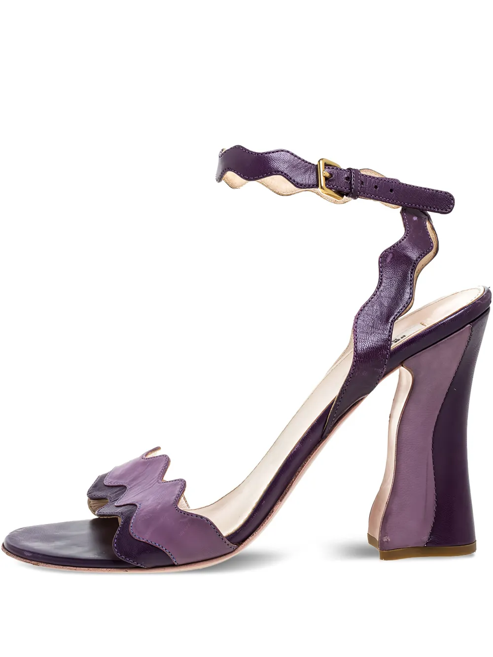 Prada Pre-Owned 105mm scalloped-strap sandals | Purple | Image 1