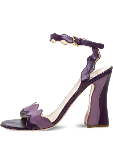 Prada Pre-Owned 105mm scalloped-strap sandals