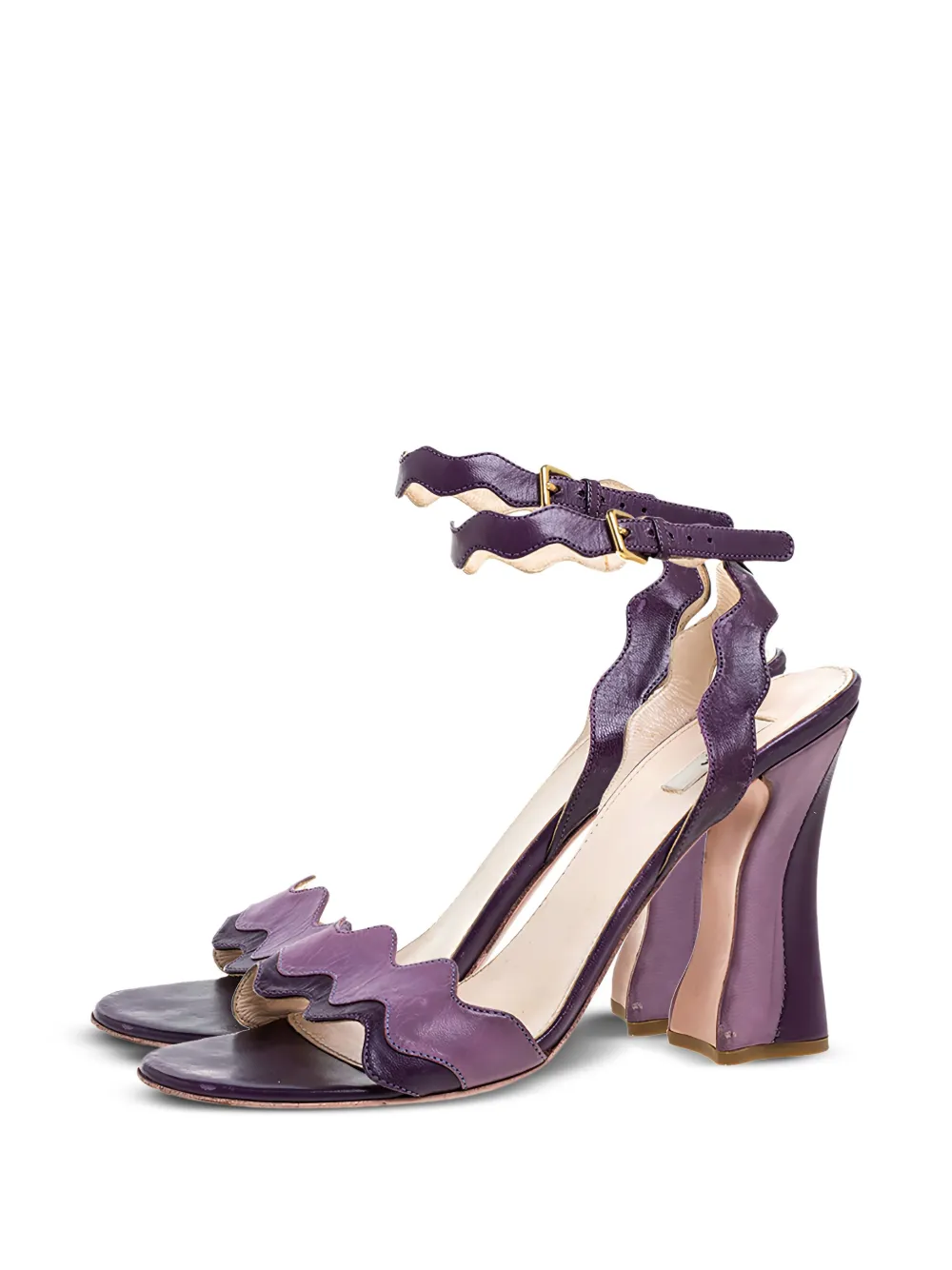 Prada Pre-Owned 105mm scalloped-strap sandals | Image 2