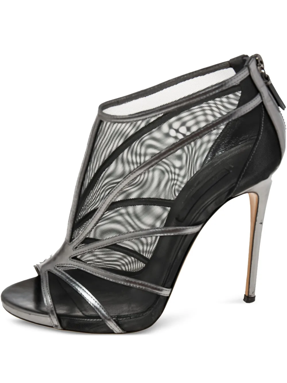 Casadei Vintage 115mm mesh-panelled sandals | Grey | Image 1