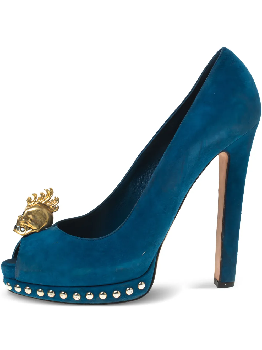 140mm skull-embellished peep-toe sandals
