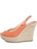 Jimmy Choo Pre-Owned leather wedge sandals - Orange