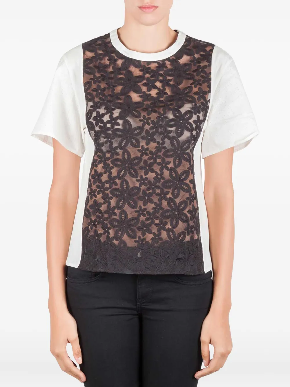 JOSEPH floral lace T-shirt | Black | Image 1