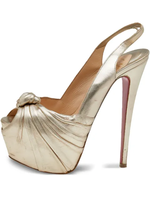 Christian Louboutin Pre-Owned 115mm knot-detail platform slingback pumps