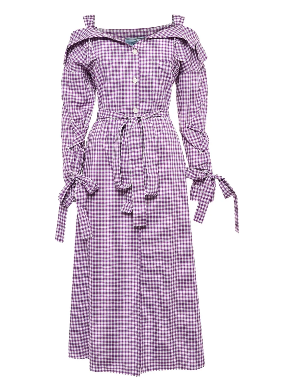 Prada Pre-Owned Abito lungo a quadretti - Viola