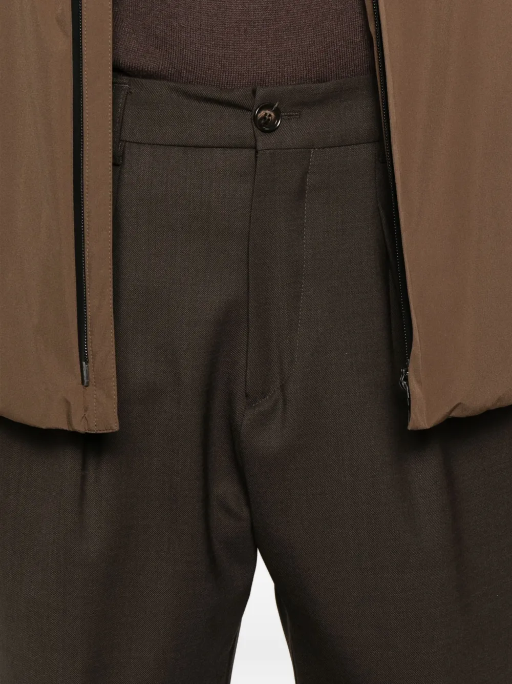 Be Able Pleated Elasticated-waist Trousers In Brown