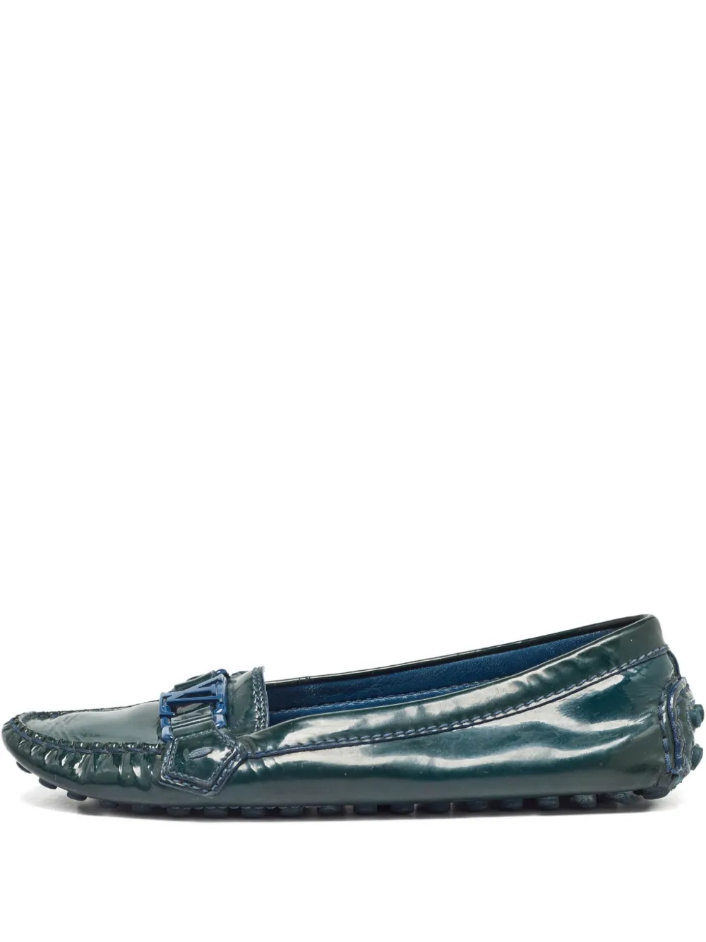 Pre-owned Louis Vuitton Oxford Loafers In Green