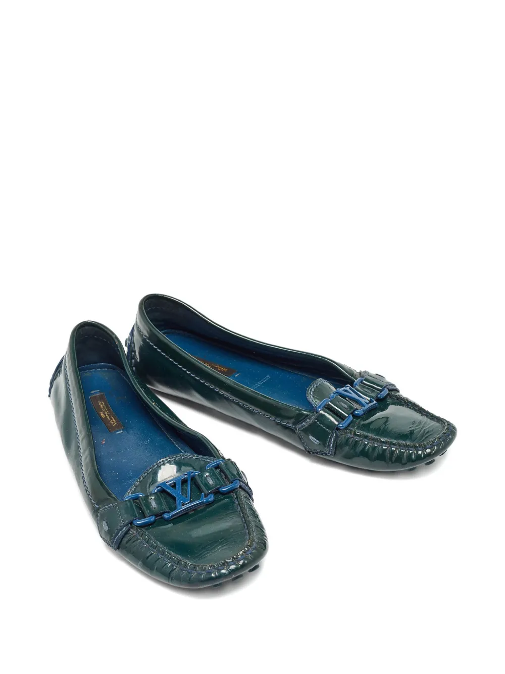 Pre-owned Louis Vuitton Oxford Loafers In Green