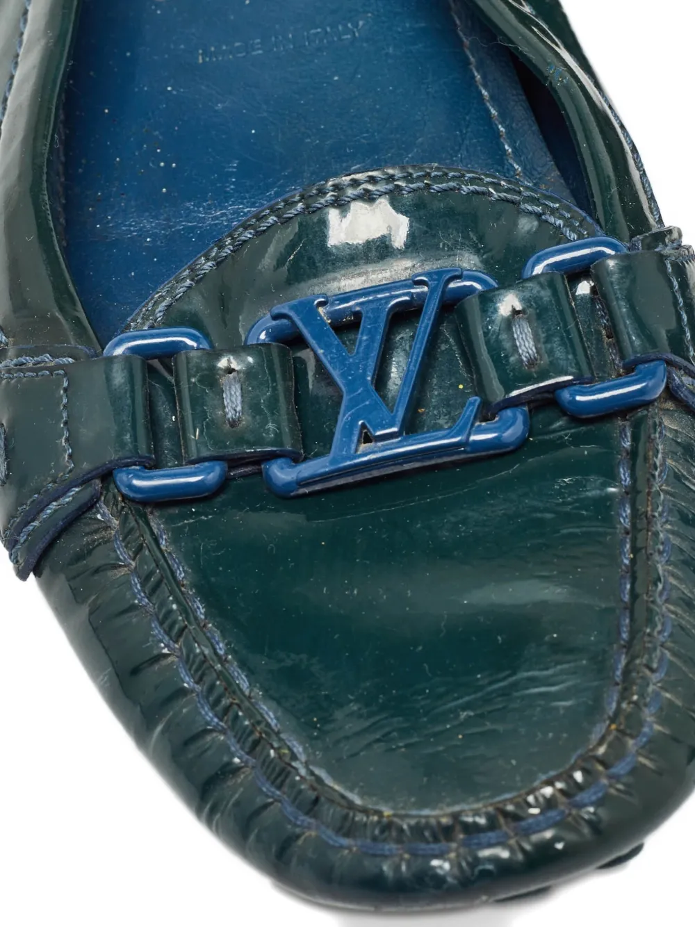 Pre-owned Louis Vuitton Oxford Loafers In Green