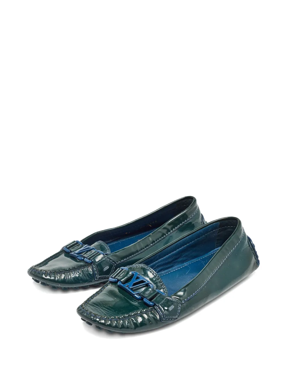 Pre-owned Louis Vuitton Oxford Loafers In Green