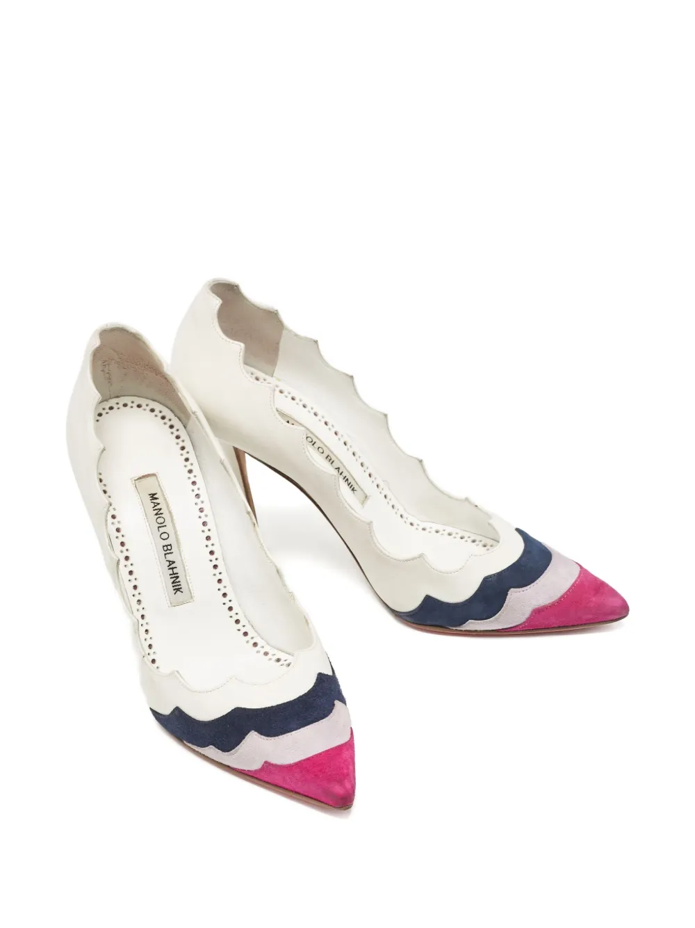 Pre-owned Manolo Blahnik 105mm Scalloped Pumps