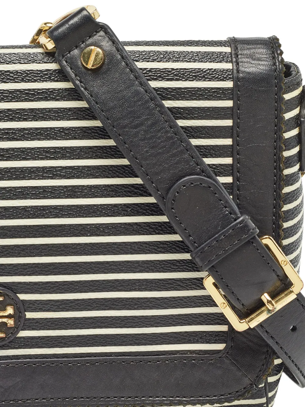Pre-owned Tory Burch Kerrington Striped Crossbody Bag
