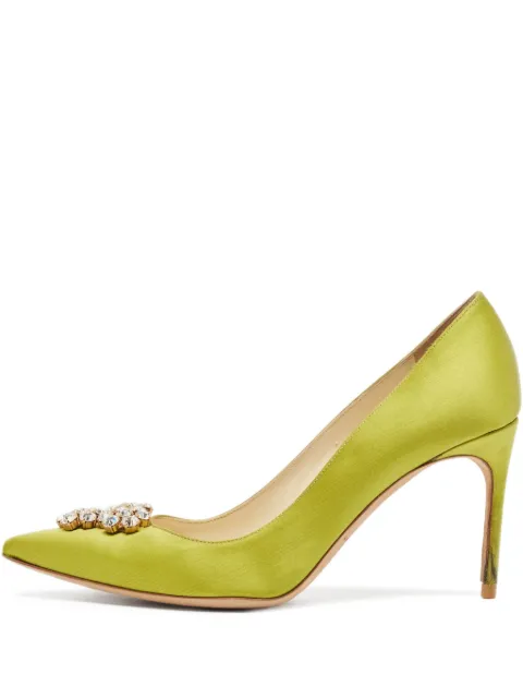 Brian Atwood zapatillas satinadas con puntera en punta y tacón de 90mm