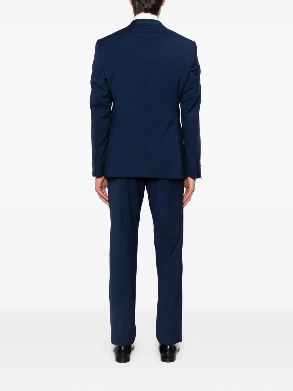 Emporio Armani Pak met enkele rij knopen van scheerwol Blauw