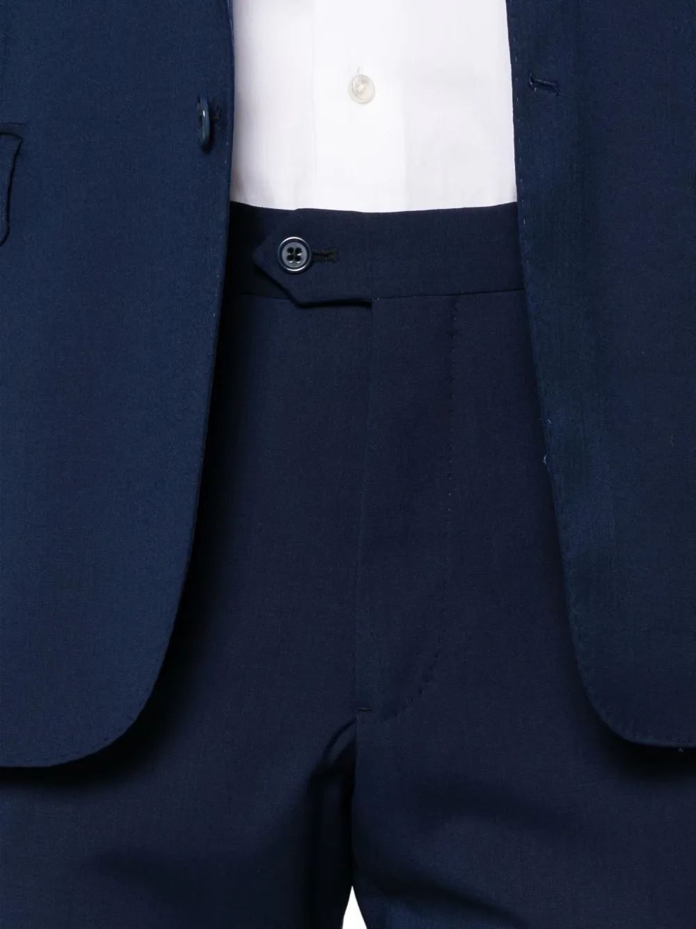 Emporio Armani Pak met enkele rij knopen van scheerwol Blauw