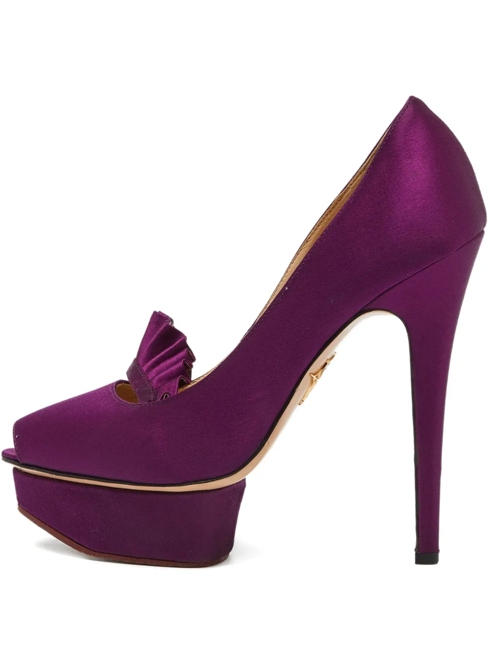Charlotte Olympia 145mm leather heeled pumps | Purple | Image 1