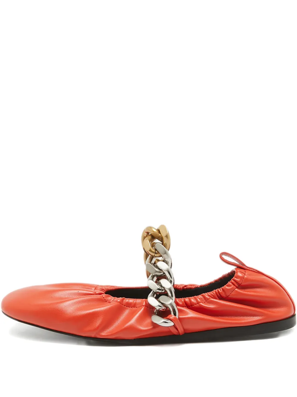 Stella McCartney Pre-Owned Falabella chain-detail ballet flats | Orange | Image 1