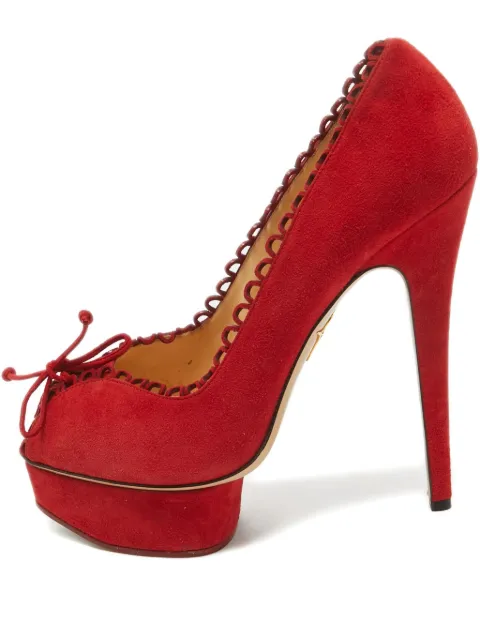 Charlotte Olympia Pumps con plateau e orlo a smerlo