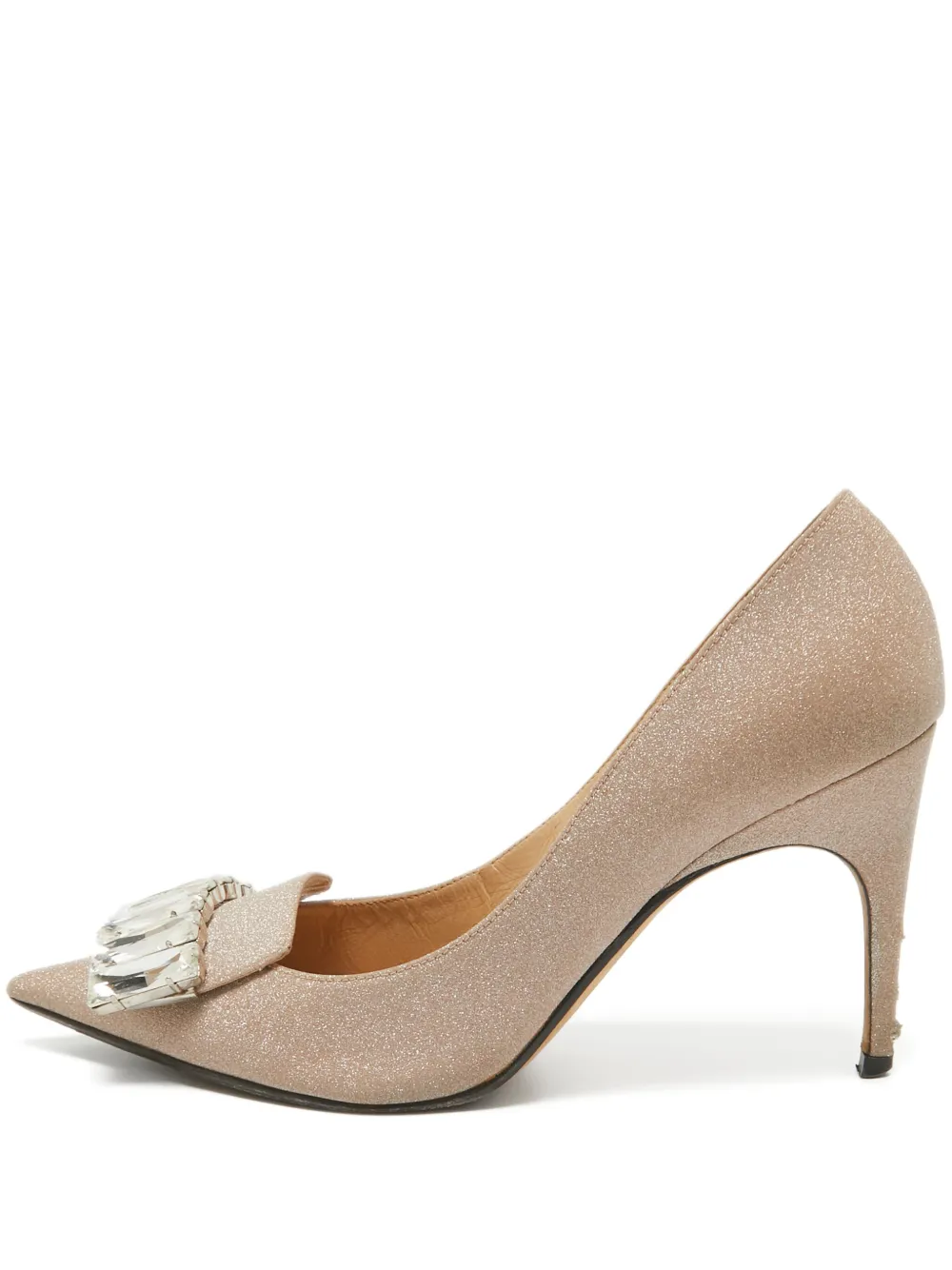 Sergio Rossi Vintage pre-owned 95mm crystal-embellished pumps | Neutrals | Image 1