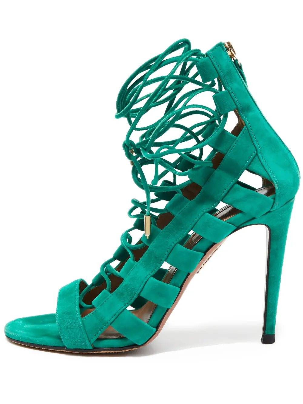 Aquazzura 100mm leather sandals | Green | Image 1