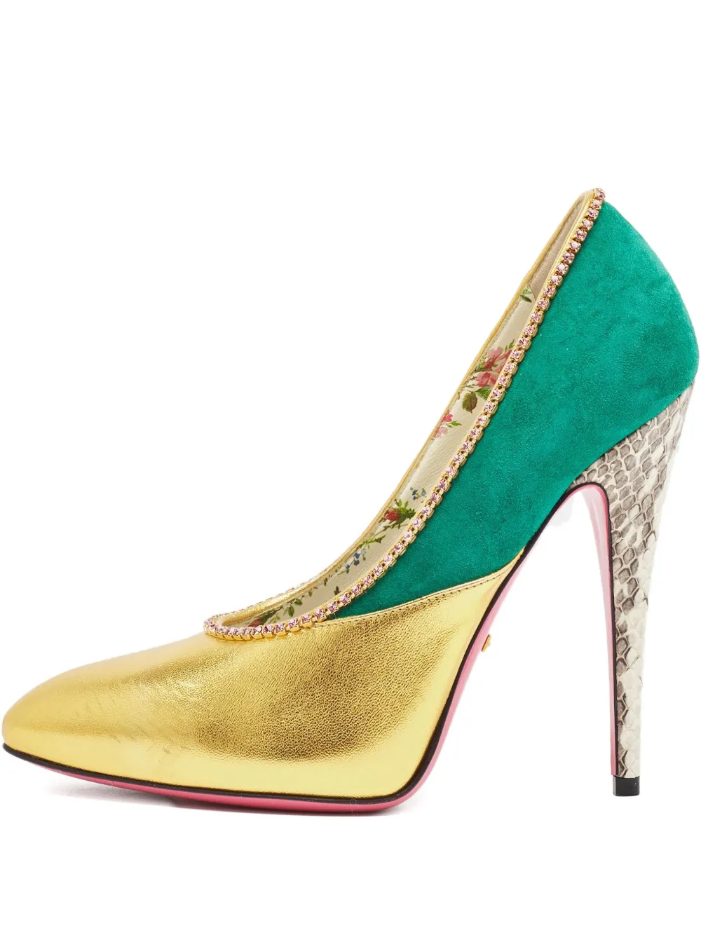 Gucci Pre-Owned 125mm crystal pumps - Gelb