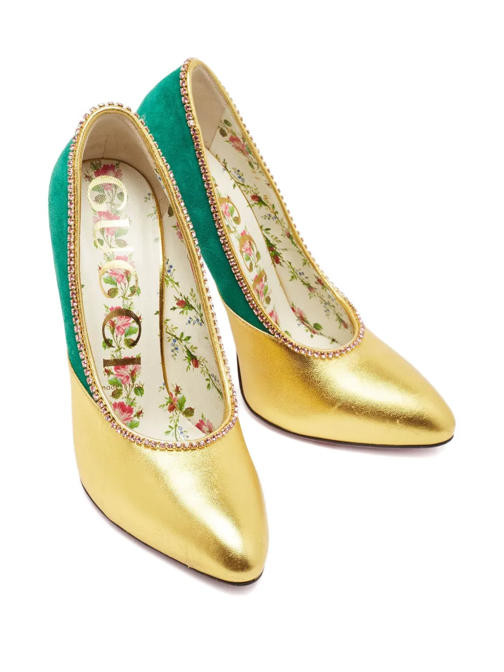 Gucci Pre-Owned 125 mm pumps met kristallen - Geel