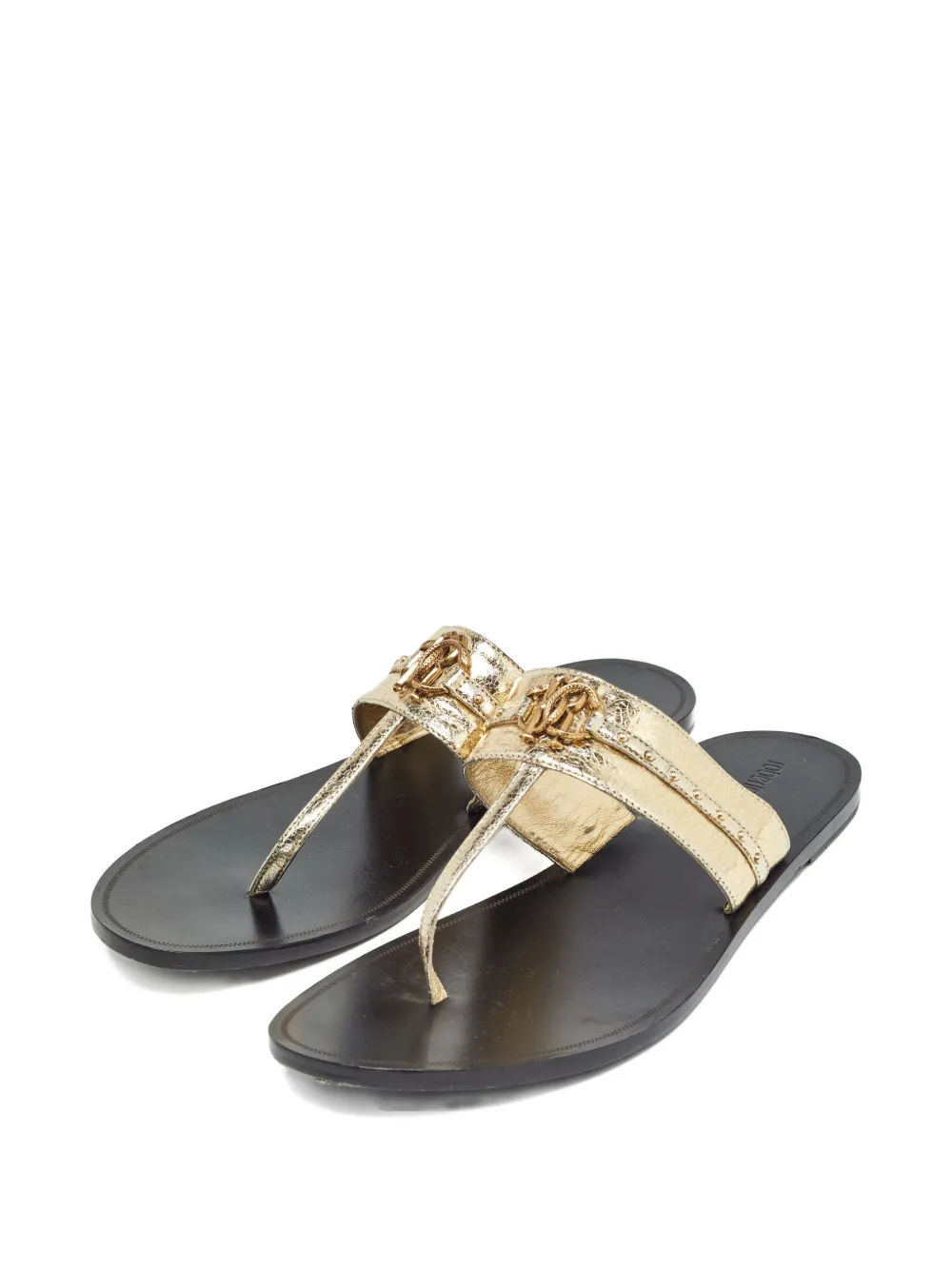 Roberto Cavalli Vintage Lakleren sandalen met T-bandje - Goud