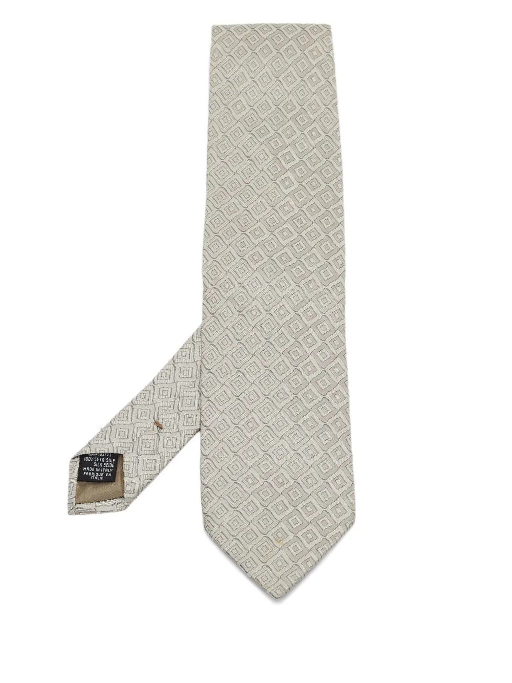 Giorgio Armani Pre-Owned geometric-pattern tie | Grey | Image 1