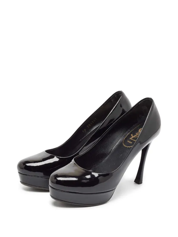 SAINT LAURENT エナメル ハイヒール 黒 サイズ 24 SAINT LAURENT