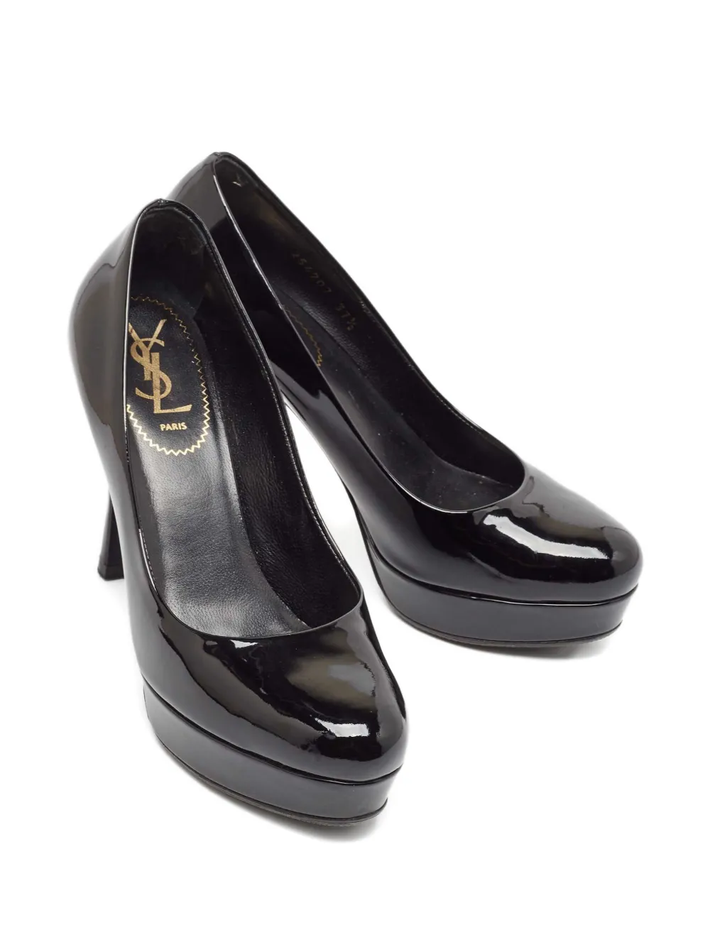 Saint Laurent Pre-Owned 105mm lakleren pumps - Zwart