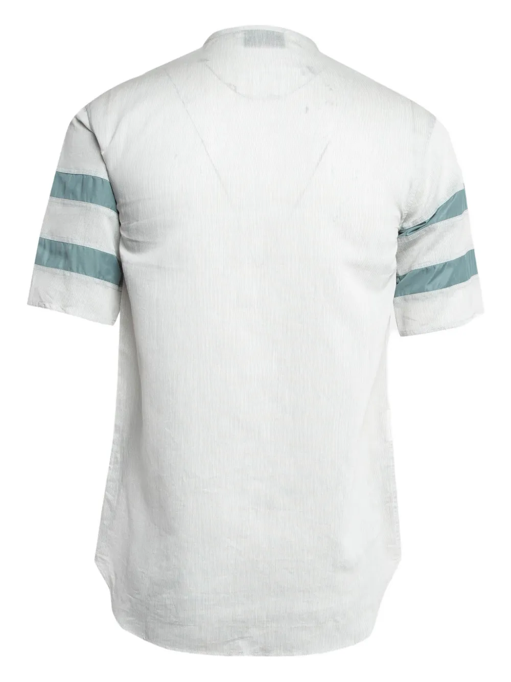 Emporio Armani Pre-Owned Gestreept T-shirt met halve voorkant Grijs