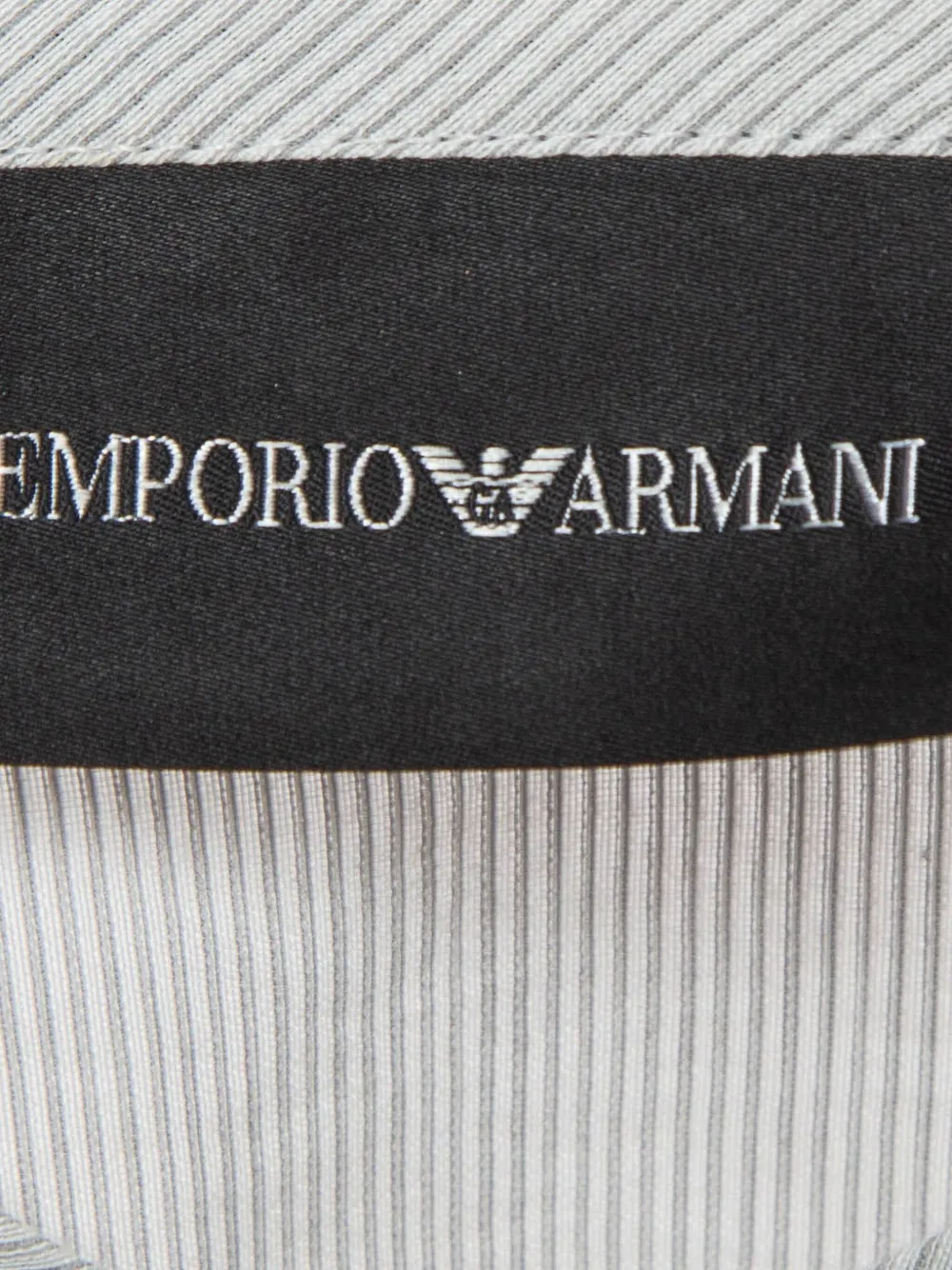 Emporio Armani Pre-Owned Gestreept T-shirt met halve voorkant Grijs