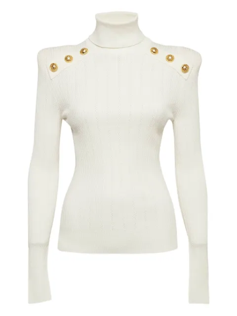 Balmain Pre-Owned pull côtelé à col roulé (2024)